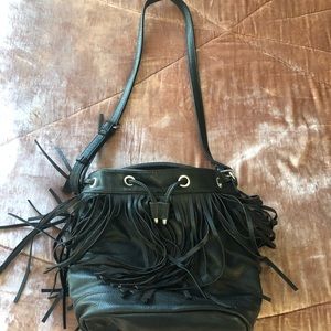 Black fringe purse